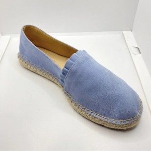 Talbots Light Blue Izzy Suede Leather Espadrille Slip On Flats 6.5